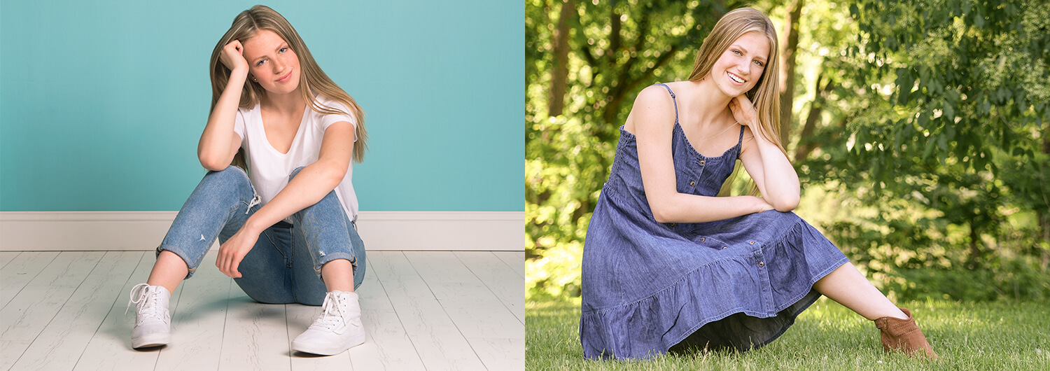 indoor and outdoor graduation pictures