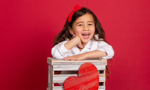 Valentine's Day photography theme captured at a JCPenney Portraits photography session.