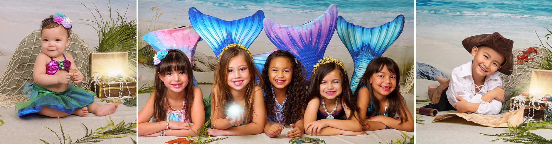 Children photographed during our Mermaids & Pirates event